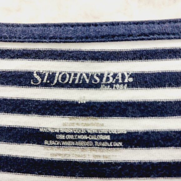 T-Shirt Size M Navy Stripe Sailorcore Resort Cruise Coastal Grandma Nautical Y2K - Picture 12 of 12